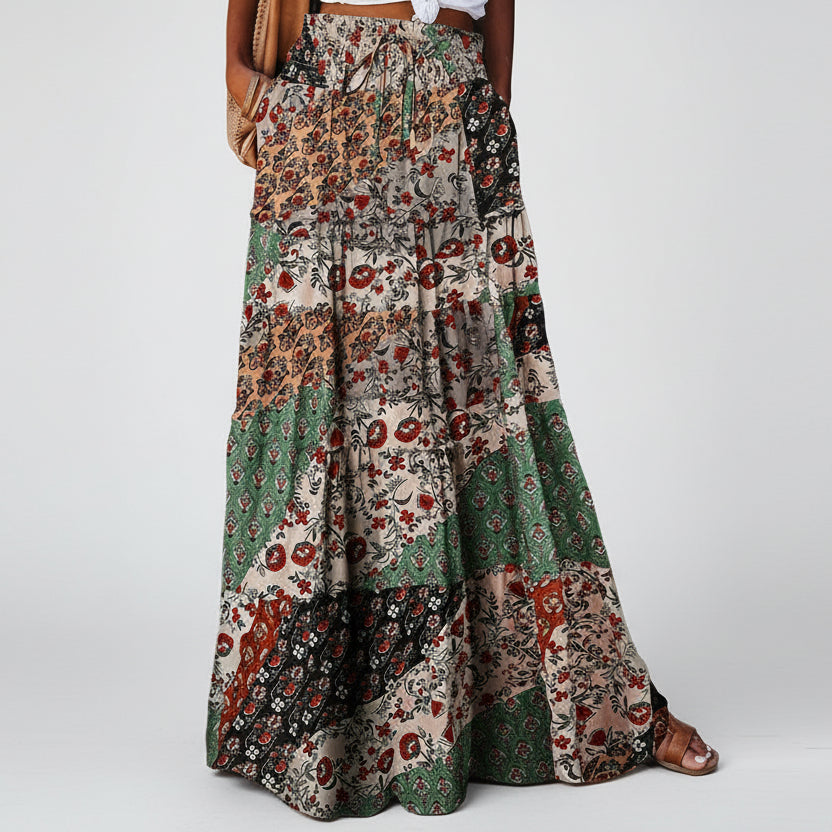 Falda larga Isabella Sol con estampado bohemio