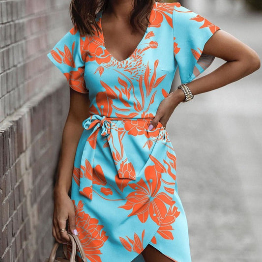 Vestido de verano para ir al trabajo de Isabella Sol con estampado vibrante