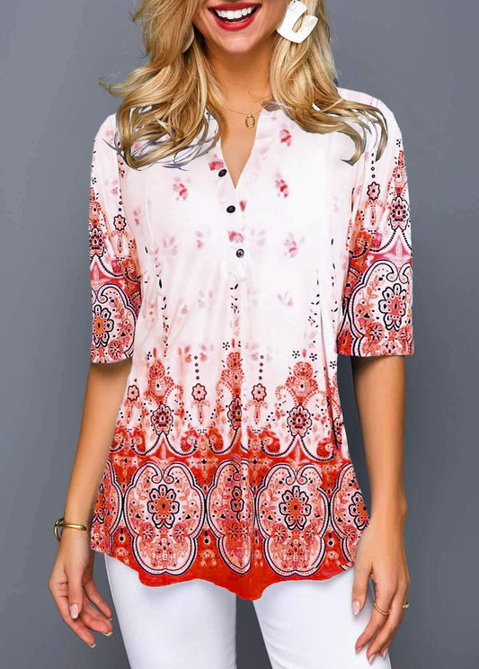 Camisa cómoda de uso diario con estampado bohemio de Isabella Sol