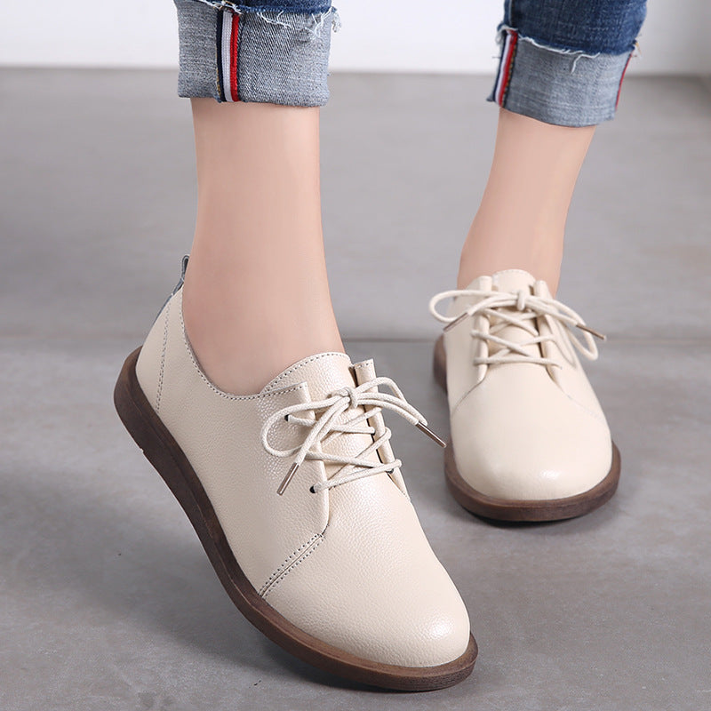 Zapatos de cuero con cordones Isabella Sol, cómodos y de estilo retro.