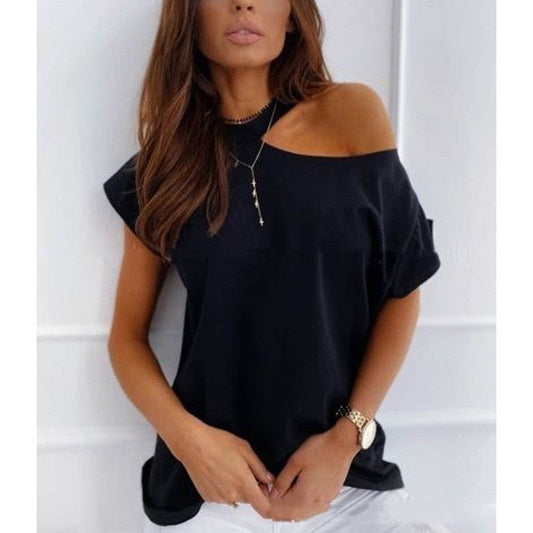 Elegante camiseta lisa de manga corta de Isabella Sol