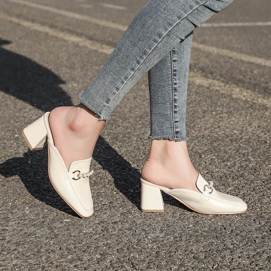 Elegantes mules de tacón ancho inspiradas en Pinterest de Isabella Sol