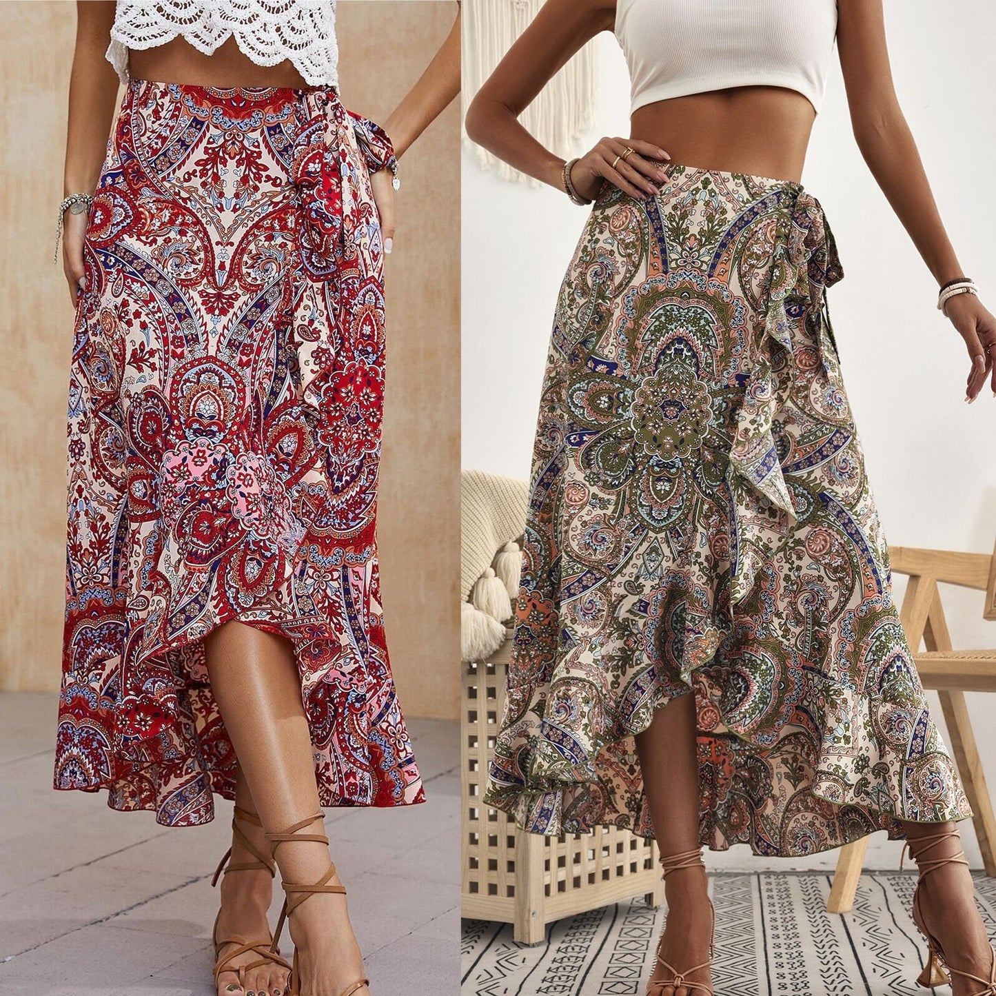 Boho Ruffle Isabella Sol Pinterest-Inspired Skirt