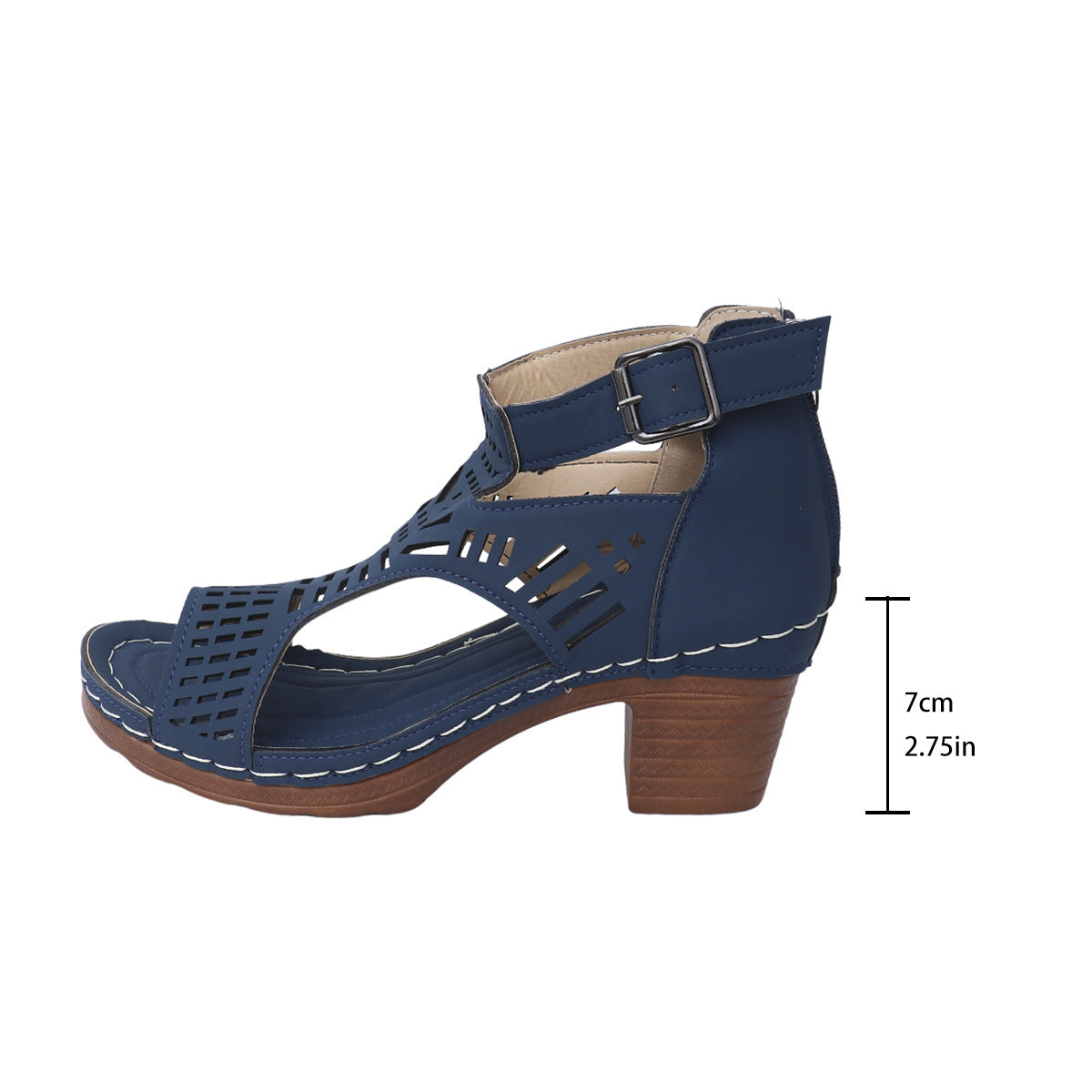 Sandalias elegantes con aberturas y tacón grueso de Isabella Sol