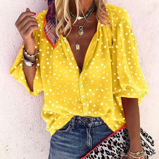Blusa elegante estampada de manga larga de Isabella Sol
