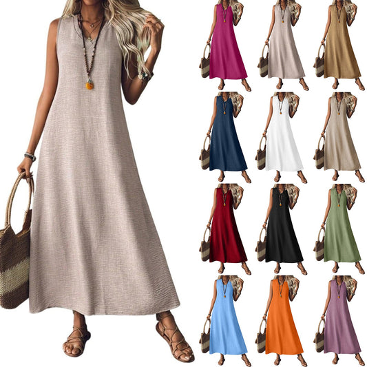 Elegante vestido sin mangas de cáñamo de Isabella Sol