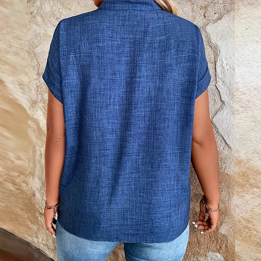 Elegante blusa Isabella Sol con escote en V y mangas murciélago.