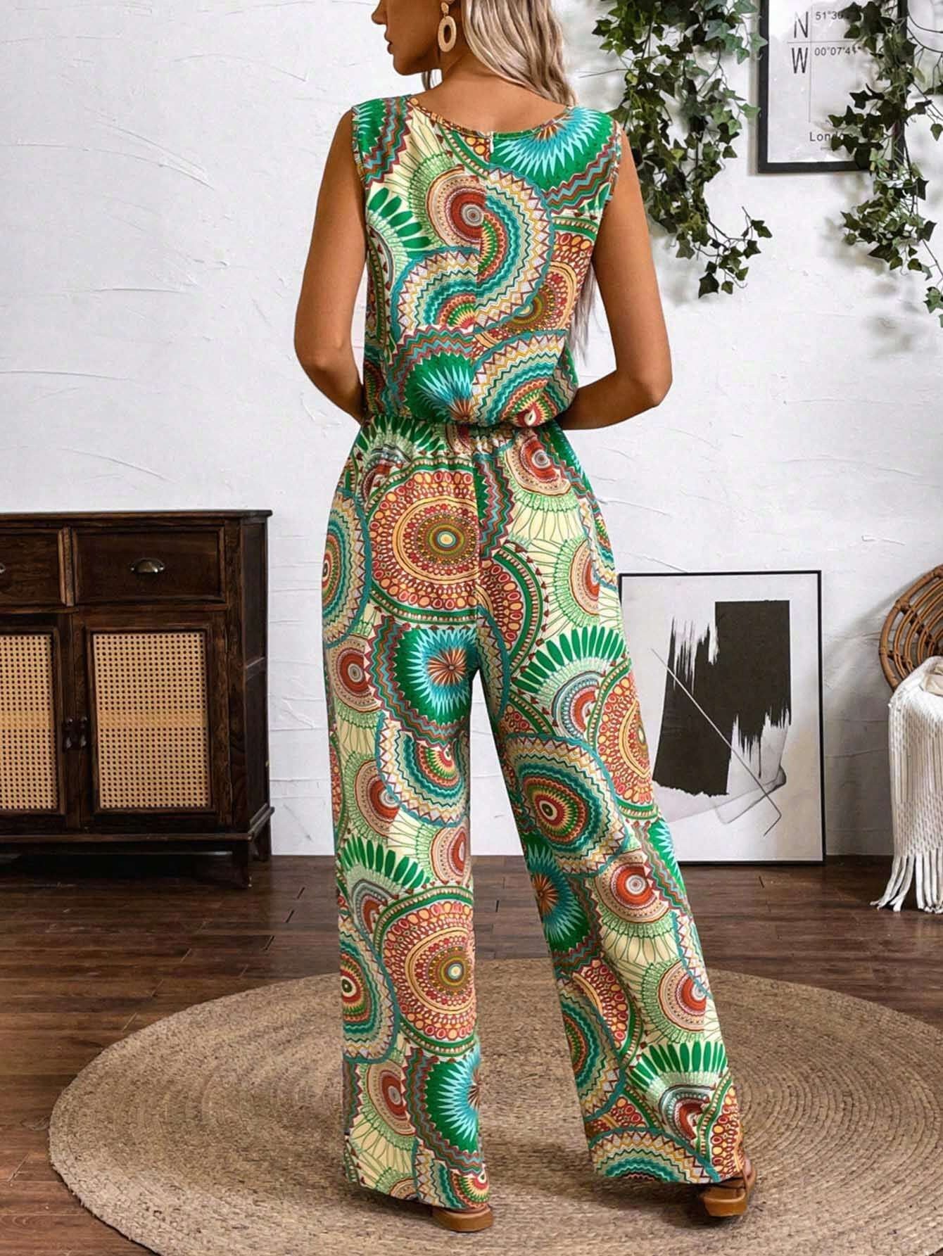 Mono sin mangas estampado estilo bohemio de Isabella Sol