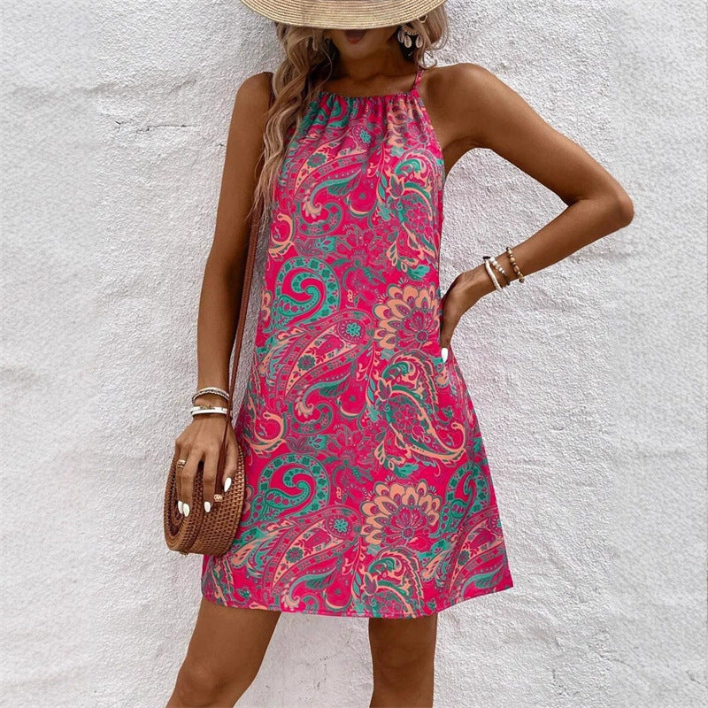Vestido sin mangas con estampado vibrante de Isabella Sol