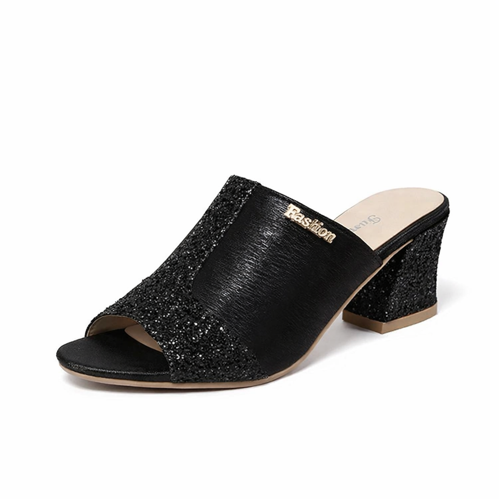 Sandalias Isabella Sol Plus con tacón grueso y brillo