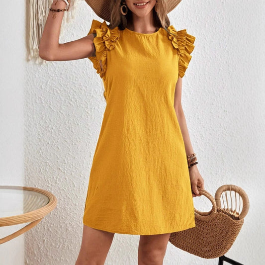 Elegante vestido de verano Isabella Sol con mangas de volantes