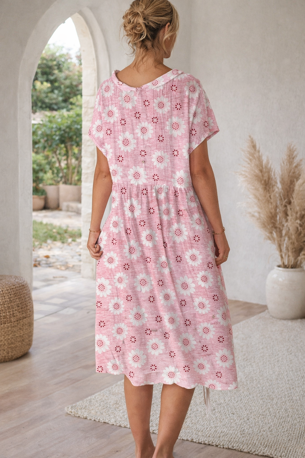 Vestido de verano de mezcla de algodón con estampado floral de Isabella Sol
