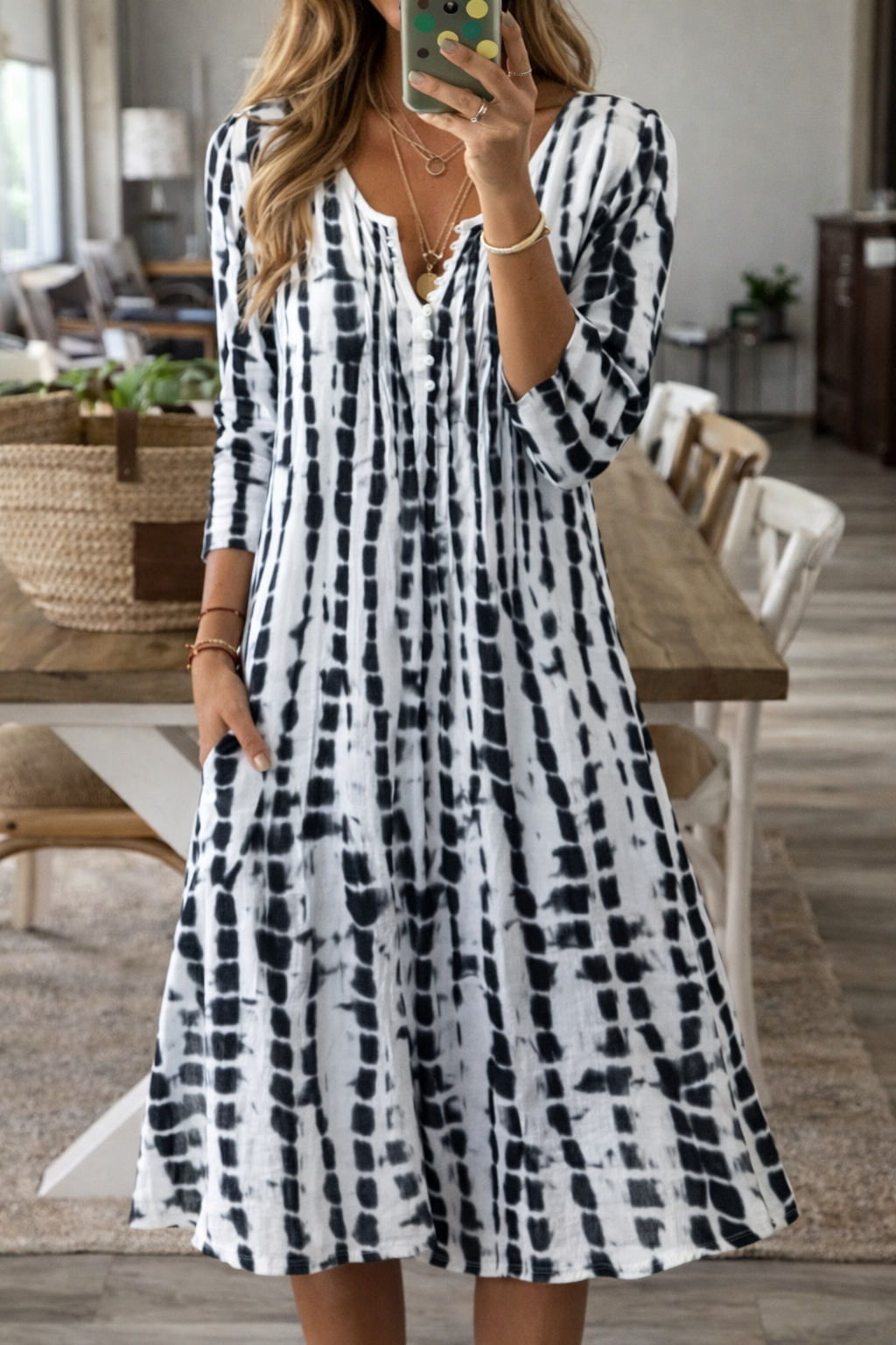 Elegante vestido midi de corte A de Isabella Sol para el día a día.