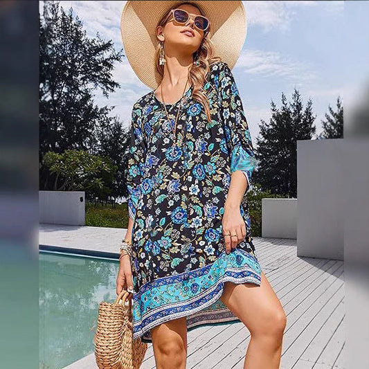 Minivestido bohemio floral con borlas de Isabella Sol