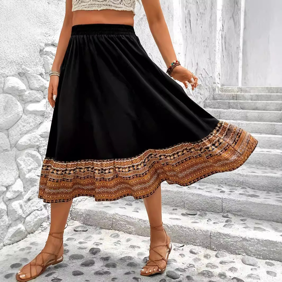 Falda larga bohemia de corte A de Isabella Sol