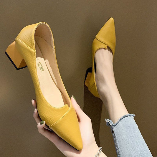 Zapatos de tacón ancho versátiles de Isabella Sol