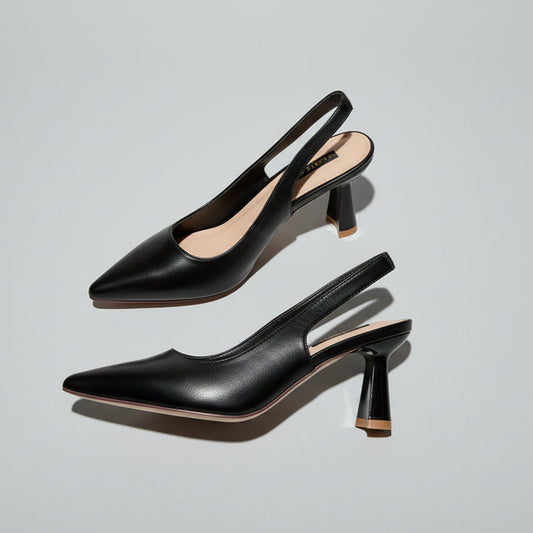 Elegantes zapatos de tacón de punta estilo retro de Isabella Sol.