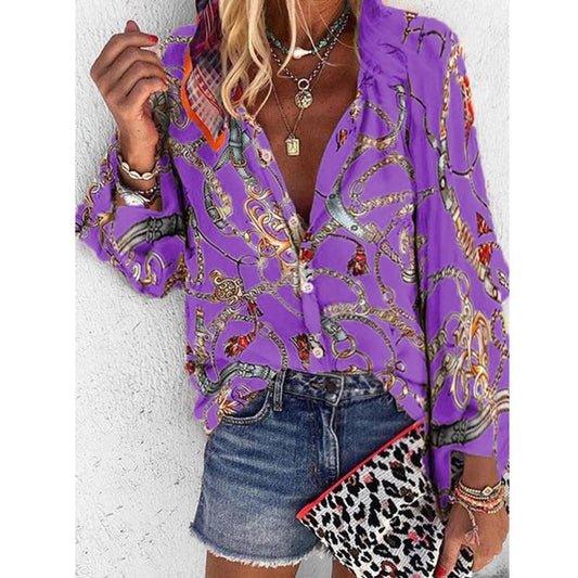 Camisa de estilo urbano Isabella Sol con estampado vibrante