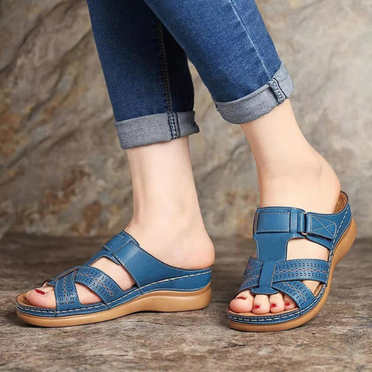 Sandalias de cuña vintage Isabella Sol para mujer.