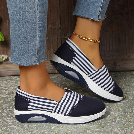 Zapatos de mujer Isabella Sol, ligeros y sin cordones con rayas.