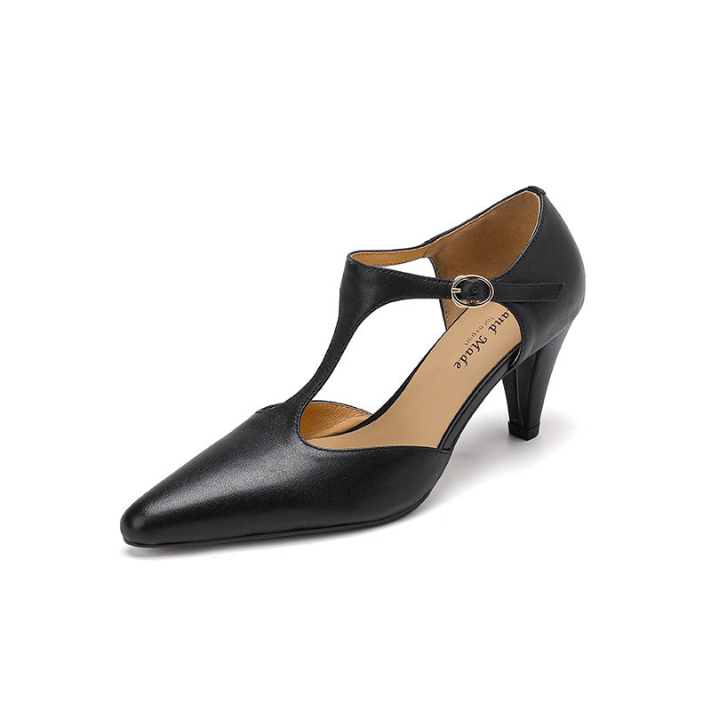 Sandalias retro de tacón alto con tira en T de Isabella Sol