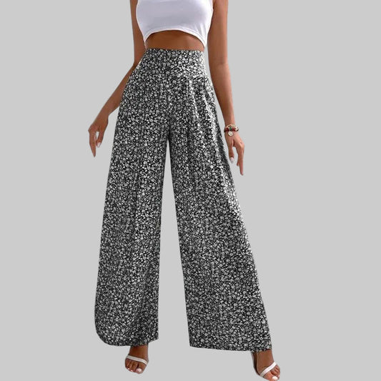 Pantalones casuales Isabella Sol de pierna ancha con estampado floral