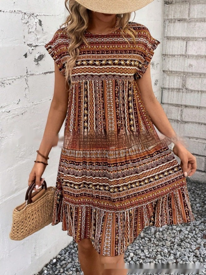 Vestido midi de verano estilo boho patchwork de Isabella Sol