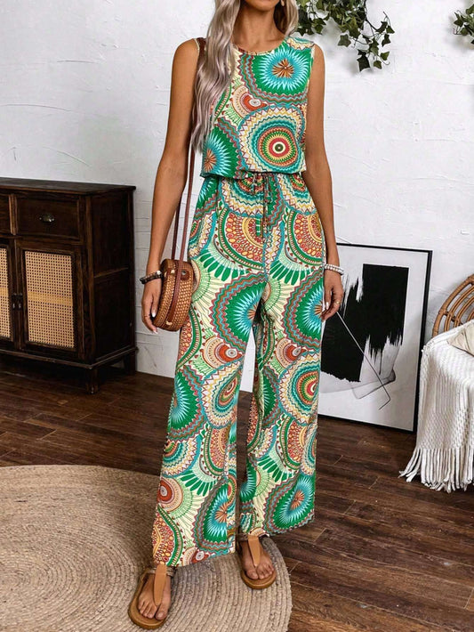 Mono sin mangas estampado estilo bohemio de Isabella Sol