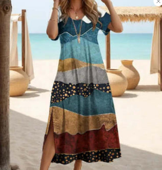 Elegante vestido largo con abertura de Isabella Sol