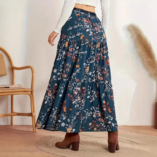 Bohemian Floral Isabella Sol Midi Skirt
