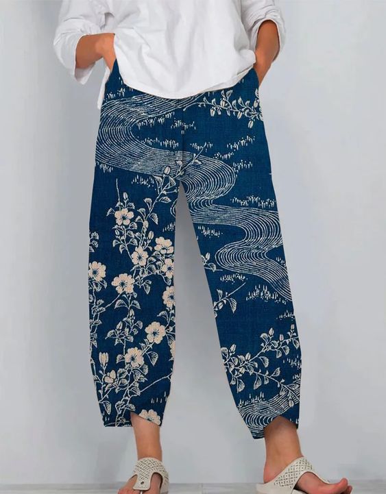 Pantalones con estampado 3D de Isabella Sol de Artful Linen