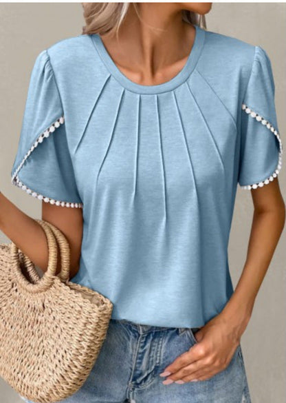 Camiseta de verano elegante de Isabella Sol con mangas tipo tulipán