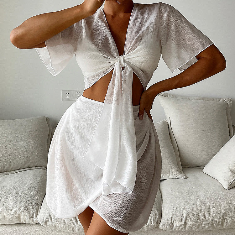 Conjunto de bikini blanco elegante de Isabella Sol