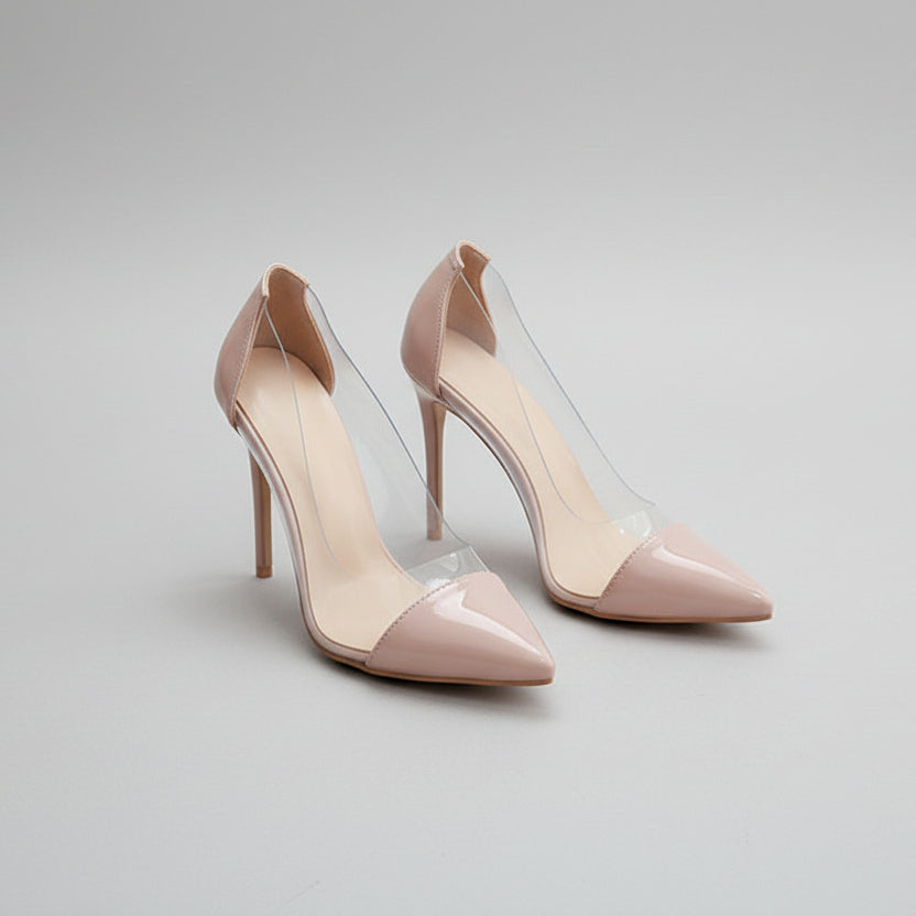 Elegantes tacones de aguja transparentes de Isabella Sol