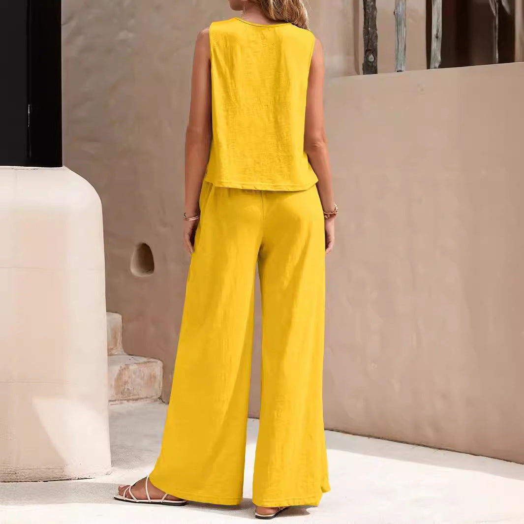 Elegante conjunto holgado de algodón de Isabella Sol.