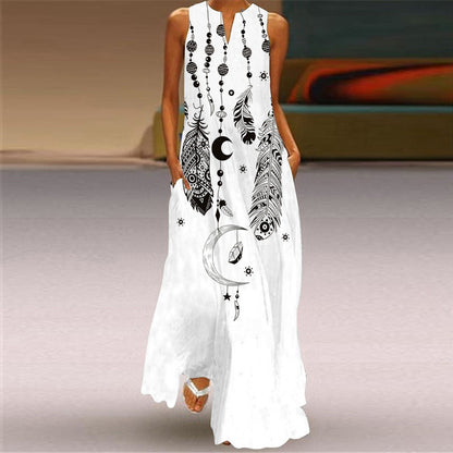 Vestido largo sin mangas con estampado floral de Isabella Sol