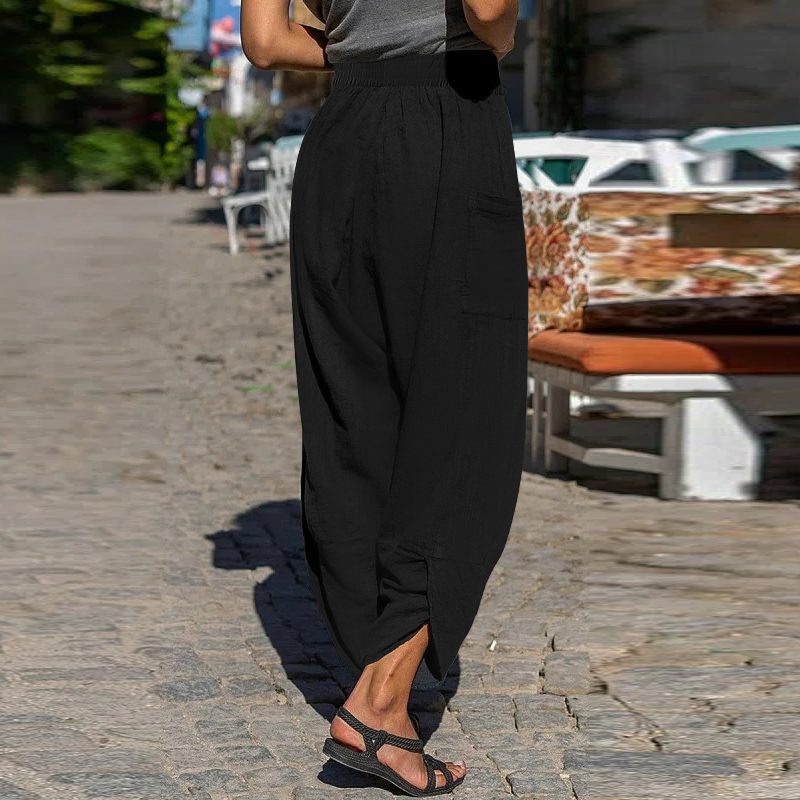 Pantalones casuales de algodón Isabella Sol de corte relajado