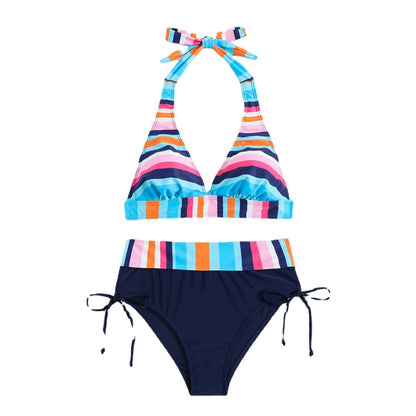 Bikini de talle alto a rayas de Isabella Sol