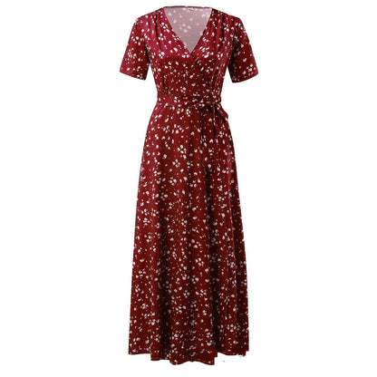 Vestido largo de manga corta con estampado floral de Isabella Sol