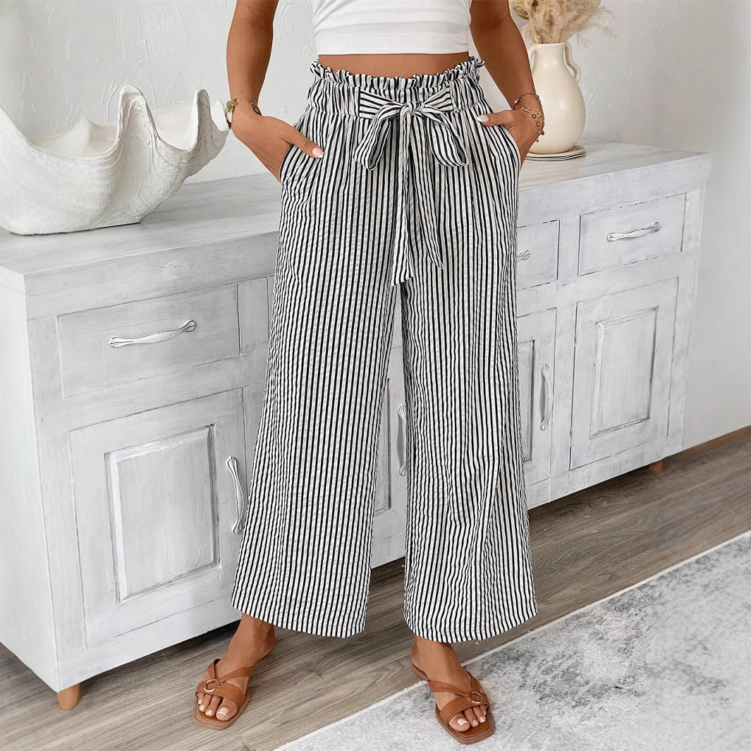 Pantalones rectos a rayas de Isabella Sol