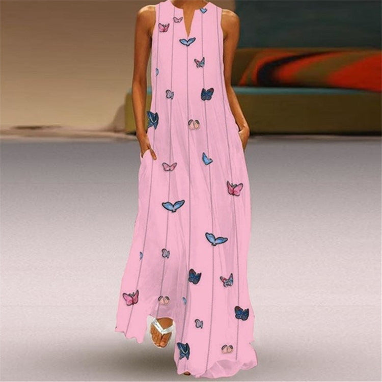 Vestido de vuelo con escote en V vibrante de Isabella Sol