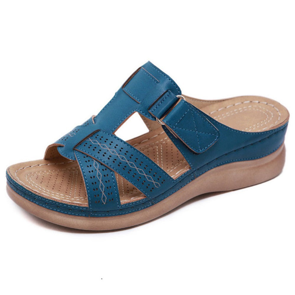Sandalias de cuña vintage Isabella Sol para mujer.