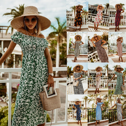 Boho Off Shoulder Isabella Sol Summer Print Dress