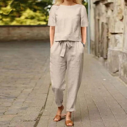 Conjunto de lino vintage de Isabella Sol - Conjunto Capri de verano