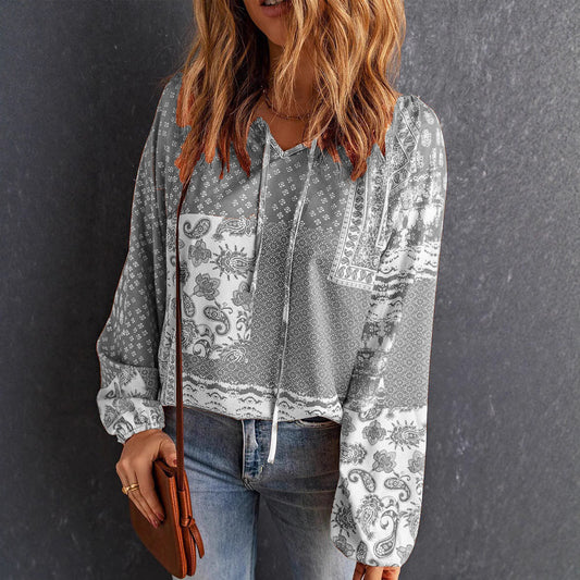 Blusa de manga larga con estampado bohemio de Isabella Sol