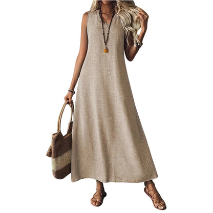 Elegante vestido sin mangas de cáñamo de Isabella Sol