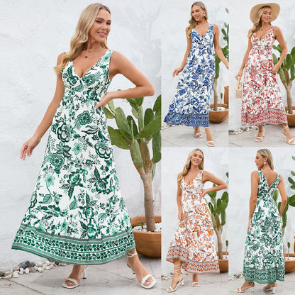 Floral V-Neck Maxi Dress by Isabella Sol