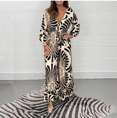 Vestido de gasa estampada de corte A de Isabella Sol