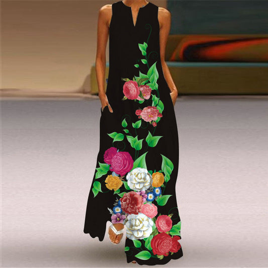 Floral Print Isabella Sol Sleeveless Maxi Dress