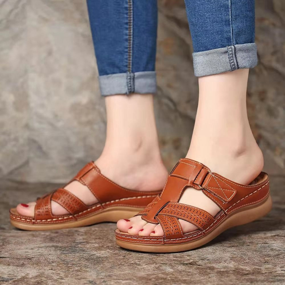Sandalias de cuña vintage Isabella Sol para mujer.
